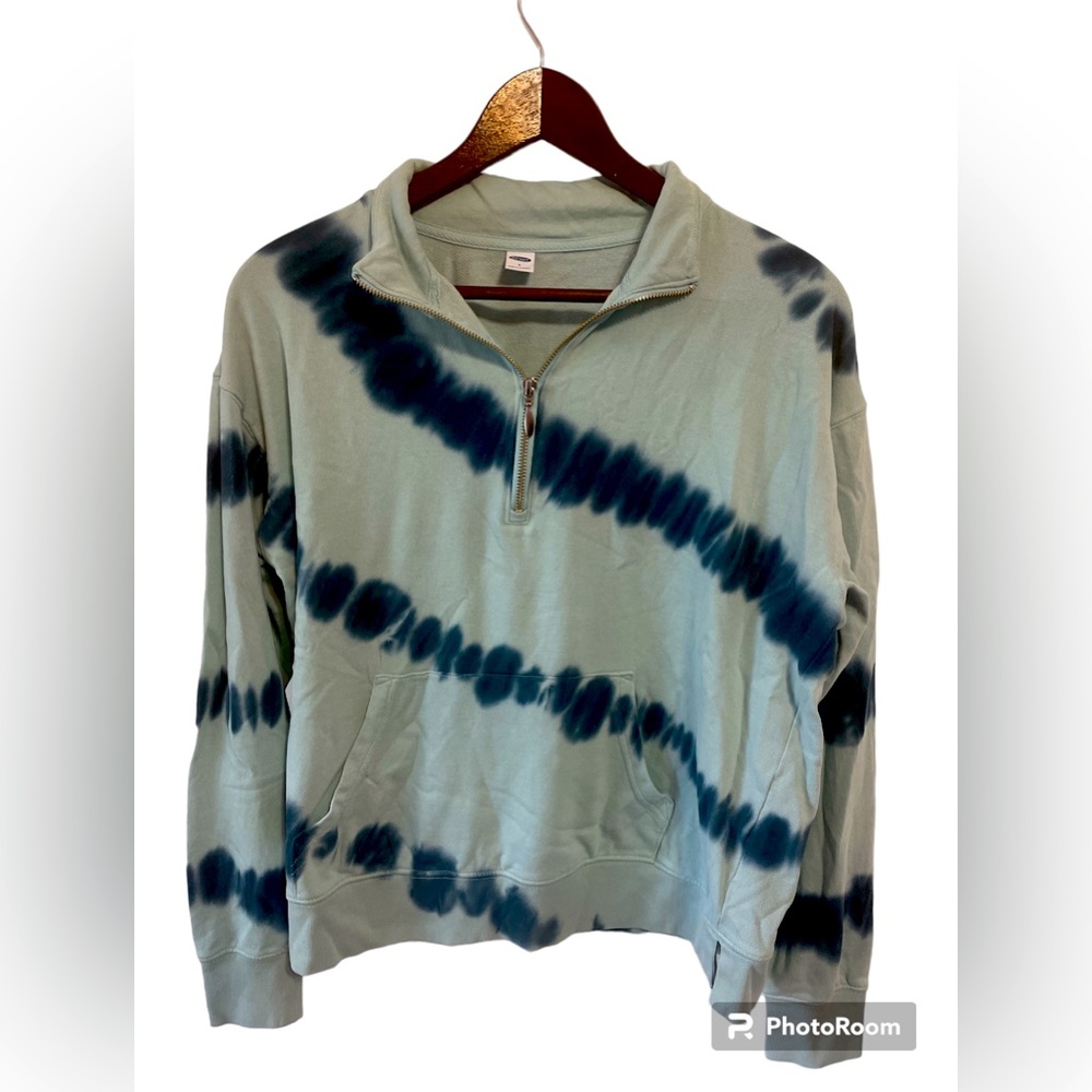 Old Navy Tie Dye Quarter Zip Crew Neck Long Sleeve